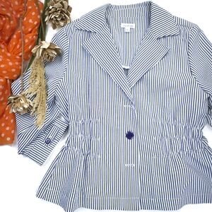 New Joan Rivers Striped Blue and White Blazer Sz XL